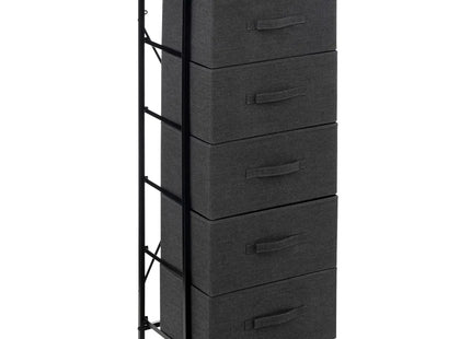 Mueble alto de almacenaje de 5 cajones gris oscuro "Tissa" - 193571