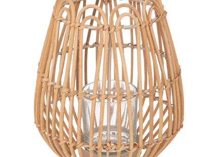 Candelero "Lour" de mimbre y vidrio A22cm - 193705