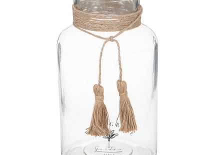 Jarrón "Bota" de vidrio y yute A25cm - 193716