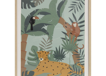 Cuadro con marco de madera "Jungle" 40x50cm - 193926