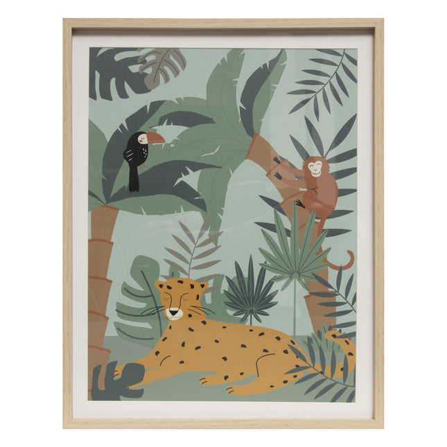 Cuadro con marco de madera "Jungle" 40x50cm - 193926