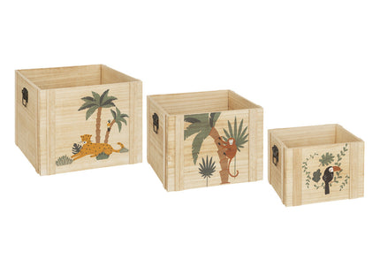 Caja de madera con asas decorativas "Jungle" P - 193931