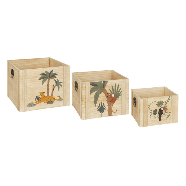 Caja de madera con asas decorativas "Jungle" P - 193931