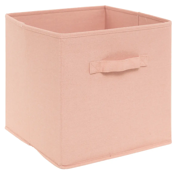 2 cajas de almacenamiento "Corazón" rosa 29x29cm - 193999A