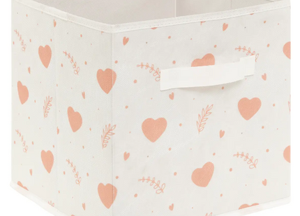 2 cajas de almacenamiento "Corazón" rosa 29x29cm - 193999A