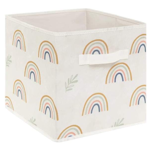 2 cajas de almacenamiento "Arco Iris" verde 29x29cm - 193999C