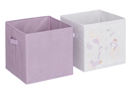 2 cajas de almacenamiento "Sirène" 29x29cm multicolor - 193999E