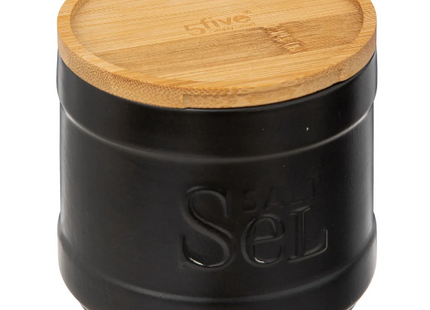 Caja "Naturéo" de sal en cerámica negra - 194228B