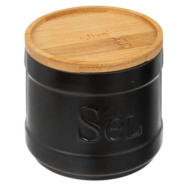 Caja "Naturéo" de sal en cerámica negra - 194228B