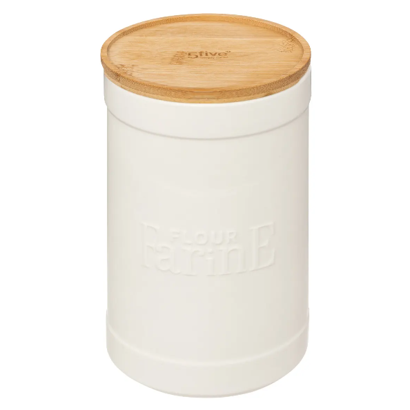 Caja "Naturéo" de harina en cerámica blanca - 194230A