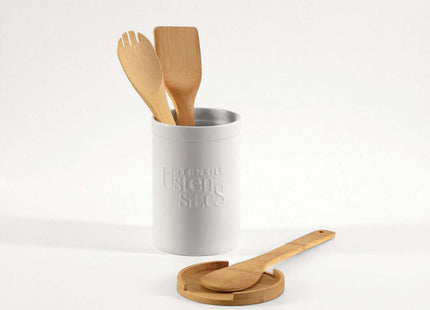 Caja "Naturéo" de utensilios en cerámica blanca - 194232A