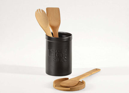 Caja "Naturéo" de utensilios en cerámica negra - 194232B