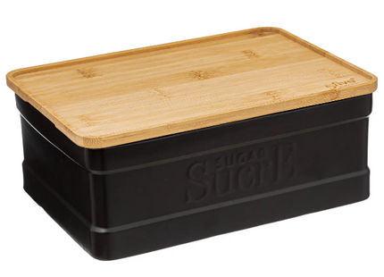 Caja "Naturéo" de terrones de azúcar en cerámica negra - 194234B