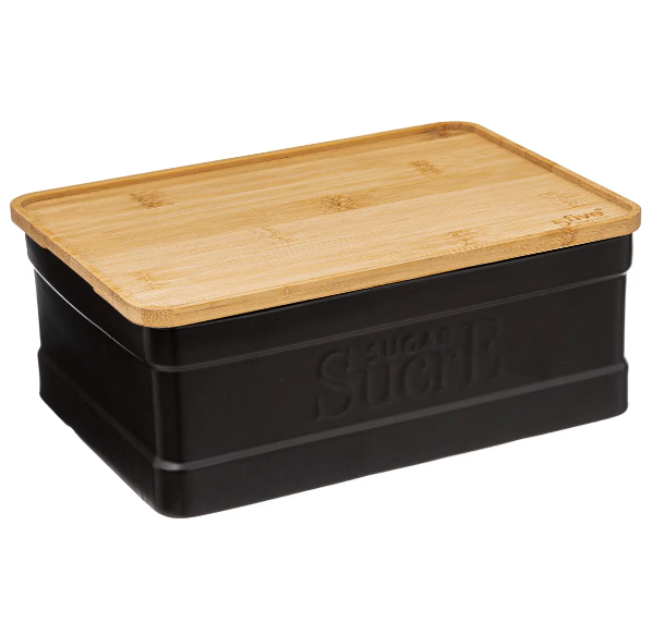 Caja "Naturéo" de terrones de azúcar en cerámica negra - 194234B