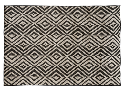 Alfombra Interior y Exterior 120x160cm Blanco y Negro  - 194302A