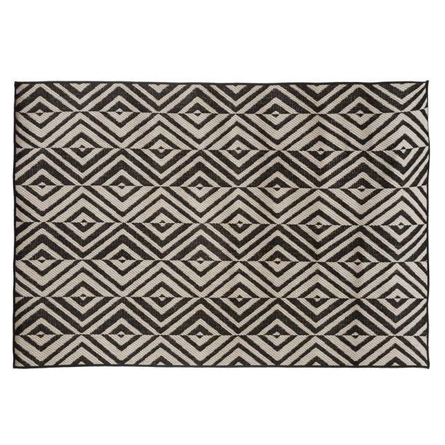 Alfombra Interior y Exterior 150x230cm Negro y blanco -  194303A