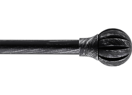 Barra de cortina extensible individual de D19mm 120-210cm negro y plateado - 7503312096