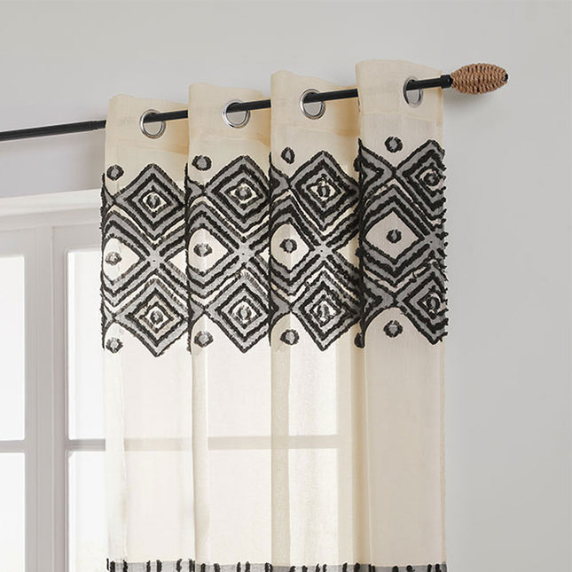 Barra de cortina 120-210 Oval en rafia - 194330