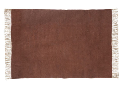 Alfombra con flecos "Bota" de yute y algodón 120x170cm terracota - 194341N