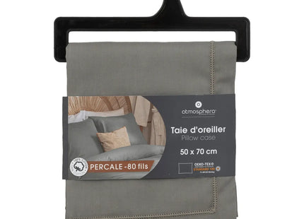 Funda de almohada  algodón gris 50x70cm - 194354B