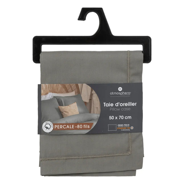 Funda de almohada  algodón gris 50x70cm - 194354B