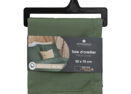 Funda de almohada  algodón verde 50x70cm - 194354k