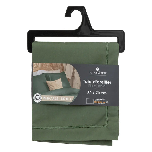 Funda de almohada  algodón verde 50x70cm - 194354k