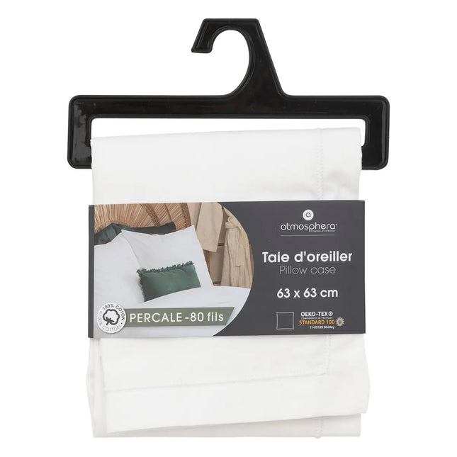 Funda de almohada algodón blanco 63x63cm - 194355Z