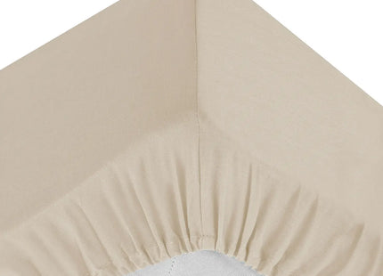 Sábana bajera "Landiha" percal beige 160x200cm - 194358D