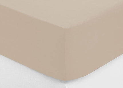 Sábana bajera "Landiha" percal beige 160x200cm - 194358D