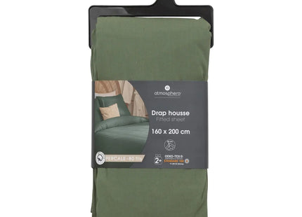 Sábana bajera "Landiha" percal verde 160x200cm - 194358K