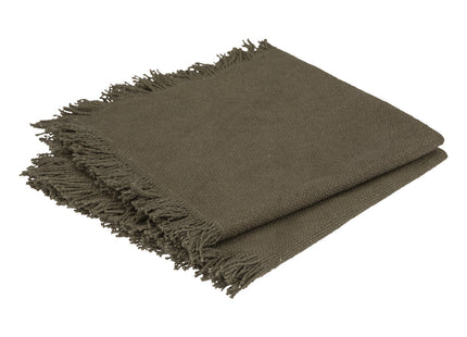 Juego de 2 servilletas "Maha" de algodón verde caqui 40x40cm - 194372B
