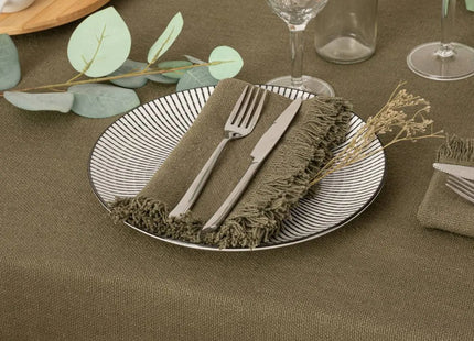 Juego de 2 servilletas "Maha" verde caqui, 40x40cm - 194372K