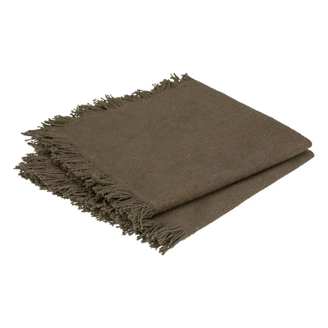 Juego de 2 servilletas "Maha" verde caqui, 40x40cm - 194372K
