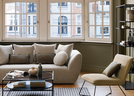 Sillón "Moana" de terciopelo Gris taupé - 194627C