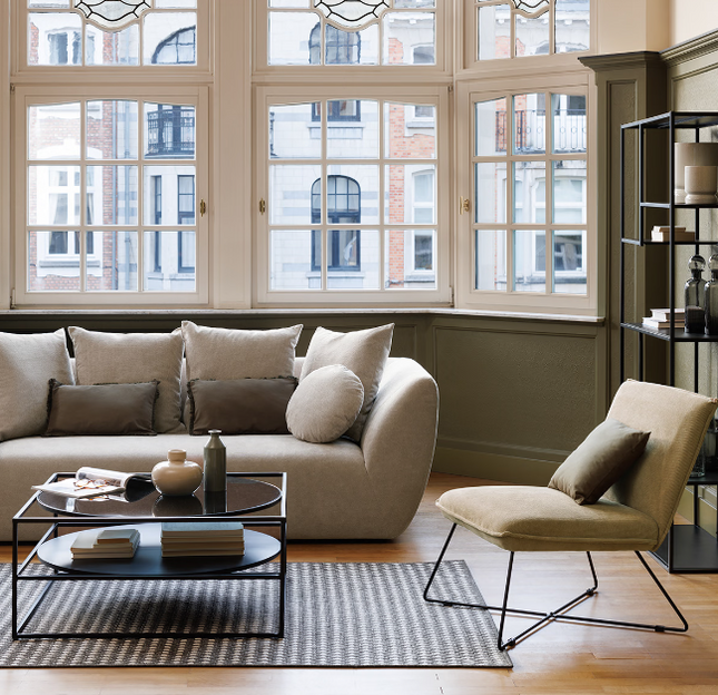 Sillón "Moana" de terciopelo Gris taupé - 194627C