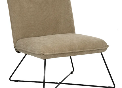 Sillón "Moana" de terciopelo Gris taupé - 194627C