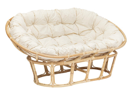 Sofá "Mamasan", 2 plazas, ratán blanco - 194660