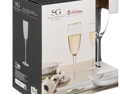 Set de 6 copas flautas champagne "Ava" 25cl - 194936