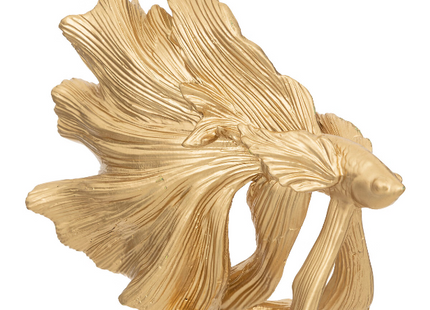 Pez decorativo "Jiling" de resina dorado A12cm - 195056