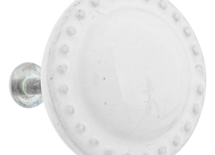 Juego de 2 pomos para muebles "Barbara" de cerámica blanca D4cm - 195126