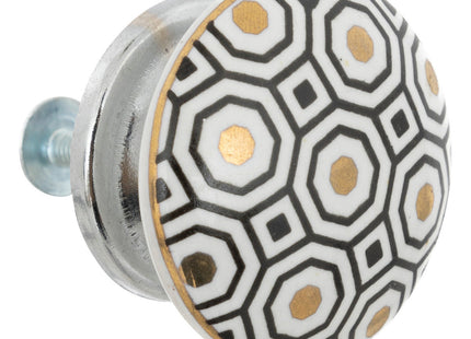 Juego de 2 pomos para muebles "Arianna" de cerámica blanca D4cm - 195129