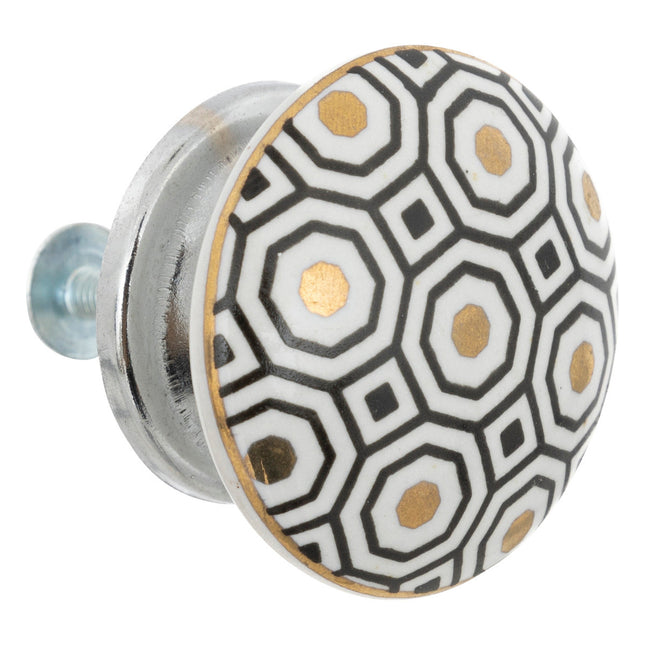 Juego de 2 pomos para muebles "Arianna" de cerámica blanca D4cm - 195129