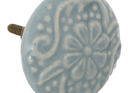 Juego de 2 pomos para muebles de cerámica azul "Aniya" D4,5cm - 195130