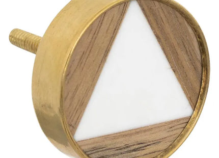 Juego de 2 pomos "Isla" en madera de mango y latón, 3,8 cm de diámetro - 195133