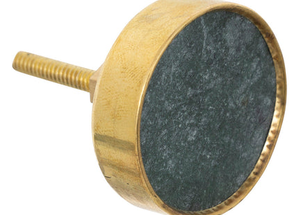 Juego de 2 pomos para muebles Lena de mármol negro y latón D3,8cm - 195134