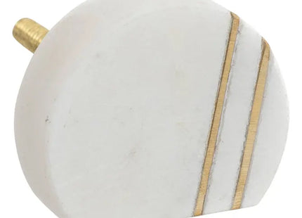 Juego de 2 pomos "Maeva" en mármol y latón, 4 cm de diámetro - 195135