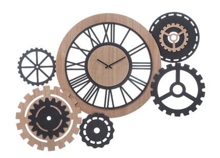 Reloj "Abel" madera y metal 100x70cm - 195201