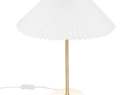 Velador "Jiling" de metal dorado y pantalla blanca A47cm - 195300