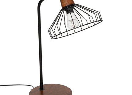 Velador “Cafe” de pino y metal negro A47cm - 195306